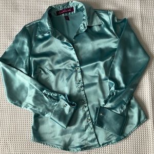 Vintage turquoise Gloria Vanderbilt blouse